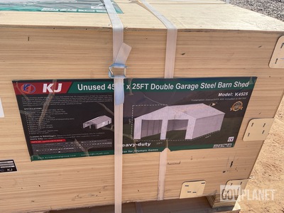 KJ K4525 Double Garage Steel Barn Shed - Unused