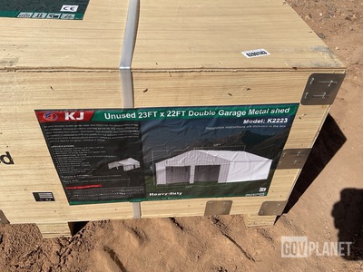 KJ K2223 Double Garage Metal Shed - Unused