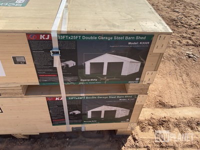 KJ K3325 Double Garage Steel Barn Shed - Unused