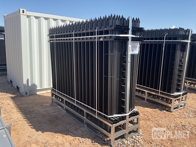 (24) Pieces of KJ Powder Coated Steel Fence w/(25) Post Connectors - Unused