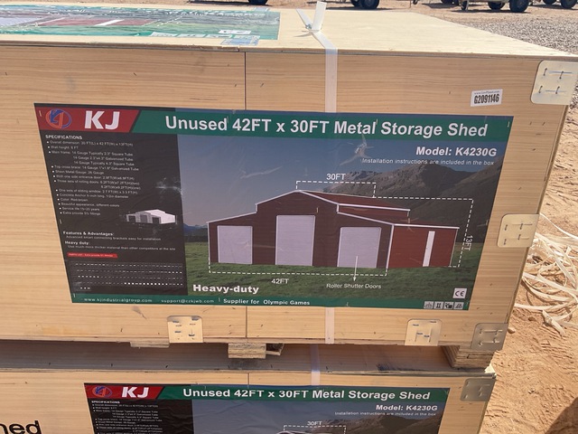 KJ K4230G Metal Storage Shed - Unused