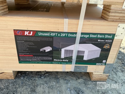 KJ K4525 Double Garage Steel Barn Shed - Unused