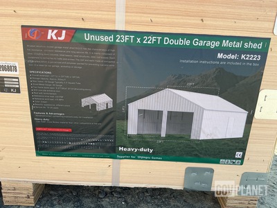 KJ K2223 Double Garage Metal Shed - Unused