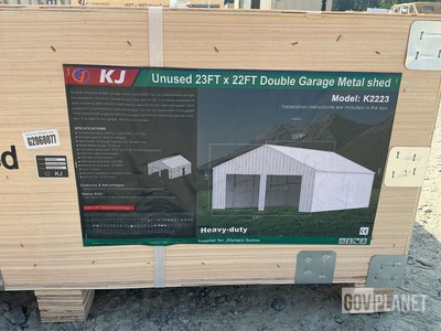 KJ K2223 Double Garage Metal Shed - Unused