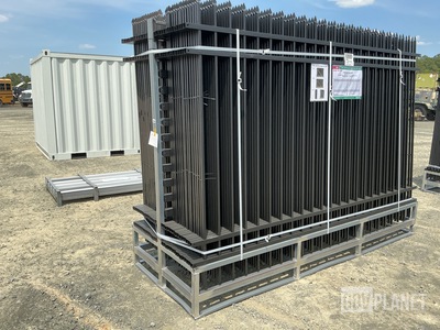 (30) Pieces of Galvanized Steel Garden/Public Space Fence w/(31) Post Connectors