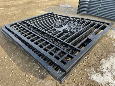 Quantity of (2) 2026 Suihe SG-20C-1 84 in x 86 in Steel Bi-Parting Driveway Gate