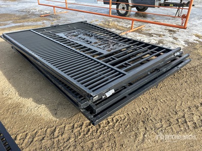 Quantity of (3) 113 in x 84 in Wrought Iron Bi-Parting Driveway Gate