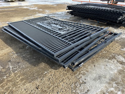 Quantity of (3) 2026 Suihe NG-14T -2 113 in x 87 in Wrought Iron Bi-Parting Driveway Gate (Unused)