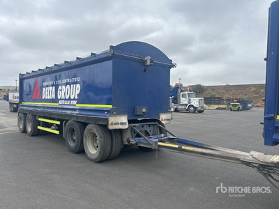 2008 Hamlex 7.7 m Quad Dog Drawbar End Dump Trailer