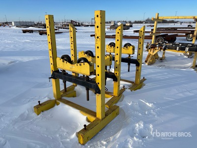 Quantity of (3) Adjustable pipe stand with roller heads