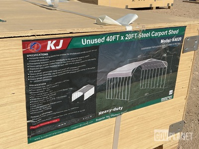 KJ K4020 Steel Carport Shed - Unused