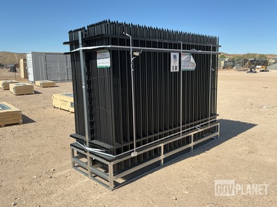 (30) Pieces of Galvanized Steel Garden/Public Space Fence w/(31) Post Connectors