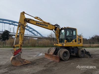 2015 Komatsu Pw148-10 Pelle Sur Pneus Wheel Excavator
