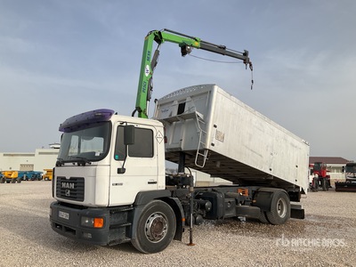 2004 PESCI SE55 2350 kg Knuckle Boom on 2000 MAN 18.284 4x2 Camion-benne avec grue