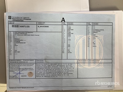 2007 Renault 380dxi Truck Tractor w/Crane