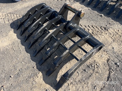 2026 Warrior WBR08-1200 1200 mm Q/C Râteau d'excavatrice - Fits 8 ton (Unused)