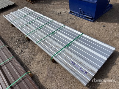 Quantity of (50) Kit Containers 12 Ft x 36 In. 26 Gauge Galvalume R Panels (Unused)