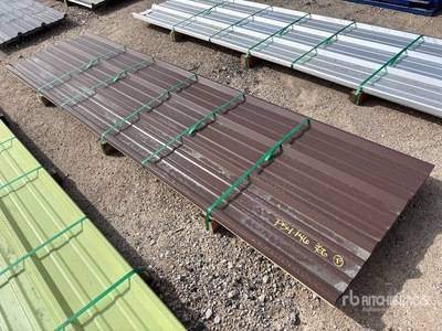 Quantity of (50) Kit Containers 12 Ft x 36 In. 26 Gauge Galvalume R Panels (Unused)