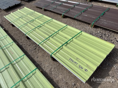 Quantity of (50) Kit Containers 12 Ft x 36 In. 26 Gauge Galvalume R Panels (Unused)