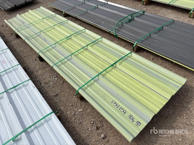 Quantity of (50) Kit Containers 12 Ft x 36 In. 28 Gauge Mixed Coated R Panels (Unused)