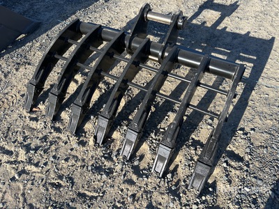 2026 Warrior 1000 mm Q/C Excavator Rake - Fits 5 - 6 Ton (Unused)
