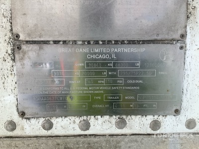 2012 Great Dane 53 ft x 102 in T/A Refrigerated Trailer