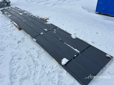 Quantity of (20) 20 ft Grey Metal Roof Panels (Unused)