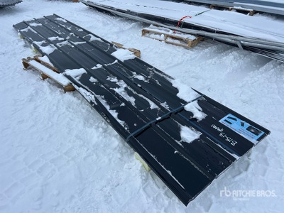 Quantity of (30) 16 Ft x 3 Ft Black Metal Roof Panels (Unused)