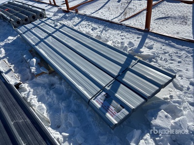 Quantity of (70) 12 Ft x 3 Ft White Metal Roof Panels (Unused)