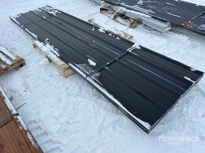 Quantity of (70) 12 Ft x 3 Ft Black Metal Roof Panels (Unused)
