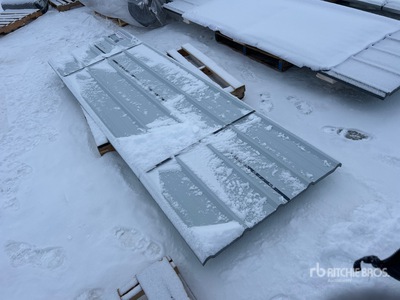 Quantity of (30) 9.84 Ft x 3 Ft White Metal Roof Panels (Unused)
