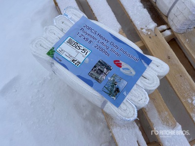 Quantity of (20) 1.2 In x 9.8 In Heavy Duty Industrial Polyester Lifting Strap Élingue (Unused)