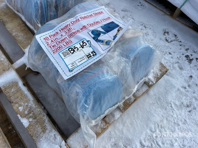 Quantity of (10) 2.4 In x 33 Ft Blue Heavy Duty Ratchet Straps Élingue (Unused)