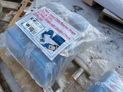 Quantity of (10) 2.4 In x 33 Ft Blue Heavy Duty Ratchet Straps Élingue (Unused)