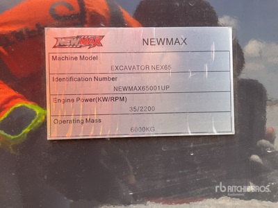 2026 NEWMAX NEX65 EXCAVATOR NEX65 Mini Excavadora (Unused)
