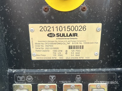 2021 Sullair OFD1550 1550 cfm Mobile Air Compressor