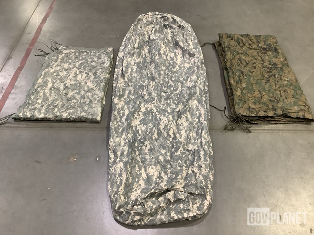 (6) Modular Sleeping Bag Systems, (12) Tarpaulins & Assorted Items