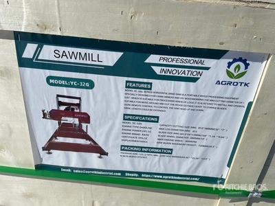 2026 AGT YC32-G Portable Sawmill (Unused)