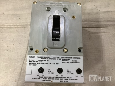 (3) Cutler-Hammer AQB-A101 Circuit Breakers