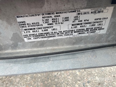 2019 Demco AT7000P T/A 1 Car Remorque porte-voitures