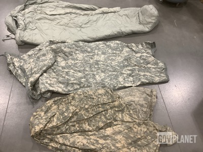 (7) Sleeping Bags, (14) Wet Weather Poncho Liners & Assorted Items
