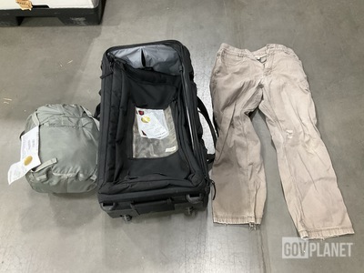 (6) Pairs of Men’s Pants, (4) Luggage Bags & Assorted Items