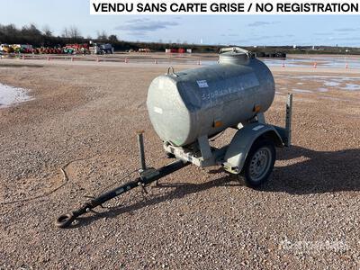 Hubiere 500 L S/A Citerne A Eau 1 Essieu Water Tank Trailer