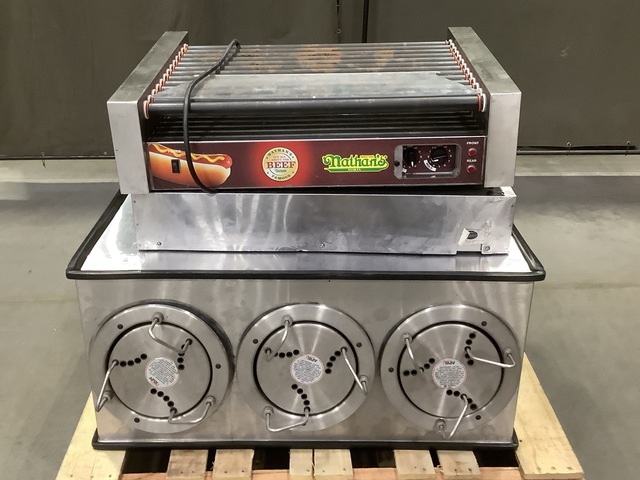 (1) Nathan's RR48X Roller Grill & (1) APW Wyott Dish Cart (1) Nathan's RR48X Roller Grill & (1) APW Wyott Dish Cart
