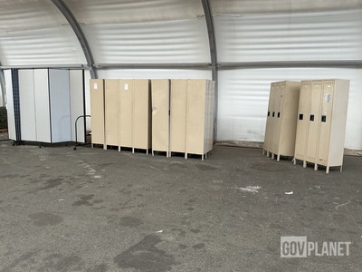 (9) Storage Lockers & (1) Screen Flex Portable Room Divider