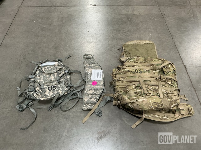 (40) Assault Packs, (50) Molded Waist Belts & Assorted Items