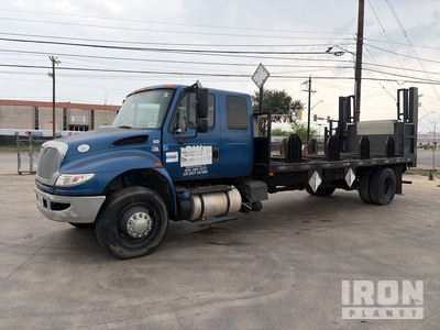 2015 Blue Diamond Truck 4300 SBA 4x2 Sleeper Stake Bed Flatbed Truck