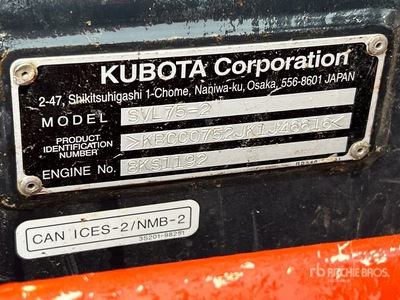 2019 Kubota SVL75-2 を見 Compact Track Loader