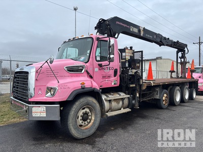 2012 Hiab 335 K-4 HIPRO 8300 lb Knuckle Boom on 2013 Freightliner 114SD 10x4 Table Top Truck w/Crane