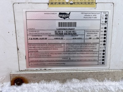 2012 Wabash T/A 53 ft x 102 in T/A Remolque refrigerado